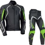 KAWASAKI Motorbike Sport Black Leather Suit