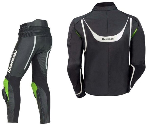 KAWASAKI Motorbike Sport Black Leather Suit - Image 2