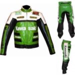 KAWASAKI Motorbike Sport Green Leather Suit
