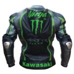 Kawasaki Ninja H2 Black And Green Motorcycle Jacket - Image 2