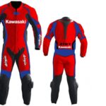 KAWASAKI Ninja Motorbike sport Red Leather Suit