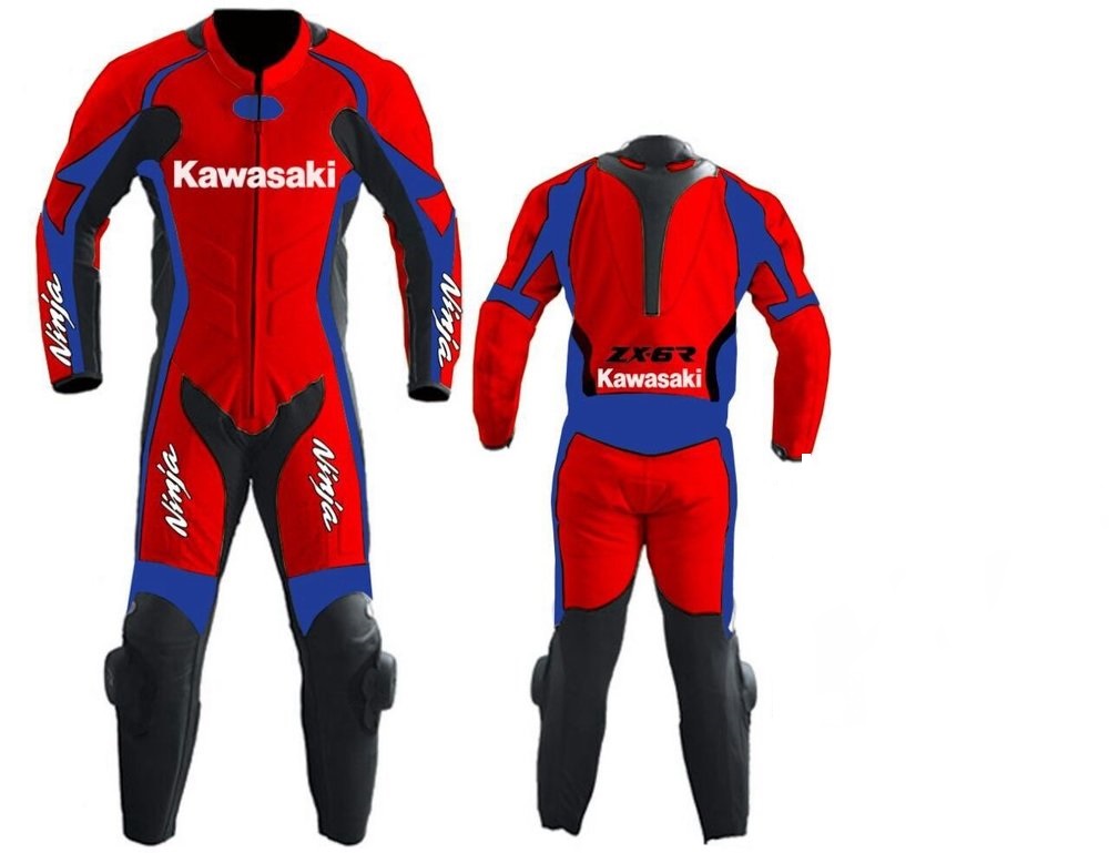 kawasaki-ninja-motorbike-sport-red-leather-suit.jpg KAWASAKI Ninja Motorbike sport Red Leather Suit - Image 1
