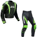 KAWASAKI Ninja Motorcycle Black Leather Suit