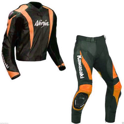 kawasaki-ninja-motorcycle-black-leather-suit-2-1.jpg KAWASAKI Ninja Motorcycle Black Leather Suit - Image 1
