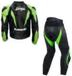 KAWASAKI Ninja Motorcycle Black Leather Suit - Image 2