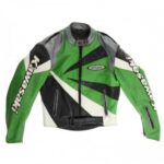 Kawasaki Ninja Motorcycle Green Black Leather Racing Jacket
