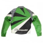 Kawasaki Ninja Motorcycle Green Black Leather Racing Jacket - Image 2