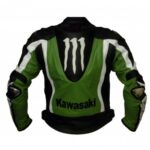 Kawasaki Ninja Motorcycle Green Racing Leather Jacket - Image 2