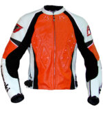 Kawasaki Orange And Black Motorcycle Leather Racing Jackets