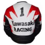 Kawasaki Red And Black Men Motorcycle Leather Jacket With Safety Pads - Image 2