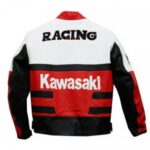 Kawasaki Red Motorcycle Biker Racing Leather Jacket - Image 2
