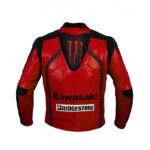 Kawasaki Red Racing Team Motorcycle Leather Jacket - Image 2