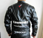 Kawasaki Rocket Black Color Motorcycle Racing Jacket - Image 2