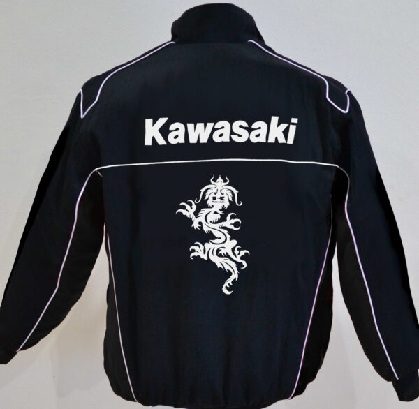 Kawasaki White And Black Color Wind Breaker Jacket - Image 2