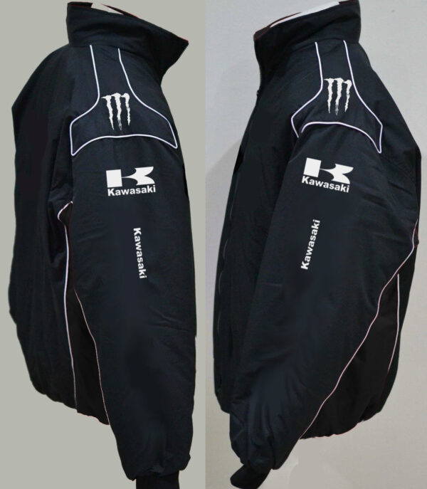 Kawasaki White And Black Color Wind Breaker Jacket - Image 3