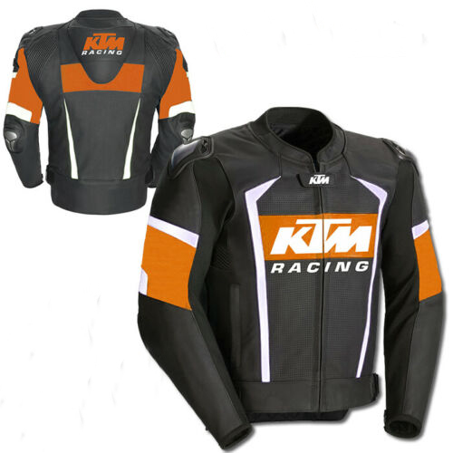 ktm-racing-orange-and-black-motorcycle-jacket.jpg KTM Racing Orange And Black Motorcycle Jacket - Image 1