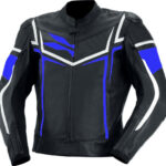 Men Black Blue And White Racing Safety Pads jacket
