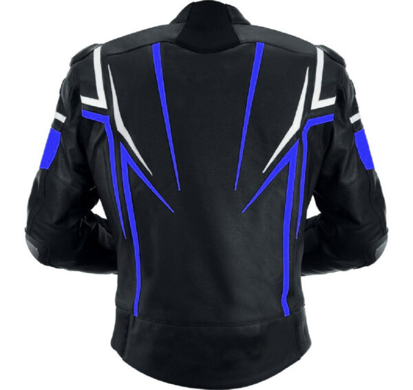 Men Black Blue And White Racing Safety Pads jacket - Image 2