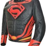 Mens Fashion Motorcycle Superman Real Leather Jacket