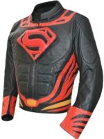 Mens Fashion Motorcycle Superman Real Leather Jacket