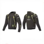 Monster Energy Black and Green Motorcycle Jacket With Safety Pads