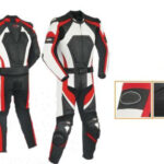 Motorcycle 2Pcs Leather Racing Biker Suit CE Approved