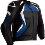 Motorcycle black And blue And White Leather jacket
