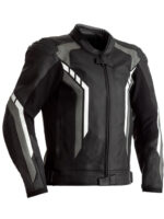 Motorcycle black And Grey Leather jacket