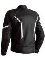 Motorcycle black And White Leather jacket - Image 2