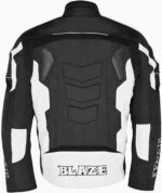 Motorcycle Black And White padded Motorcycle Jacket - Image 2