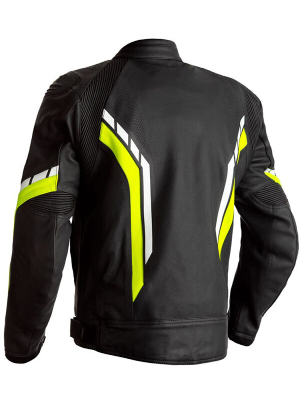 Motorcycle black And Yellow Leather jacket - Image 2