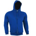 Motorcycle Blue Zipper Hoodie With Safety pads
