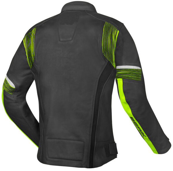 Motorcycle Leather Black And Green Motorcycle Jacket - Image 2