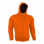 Motorcycle Orange Zipper Hoodie With Safety pads