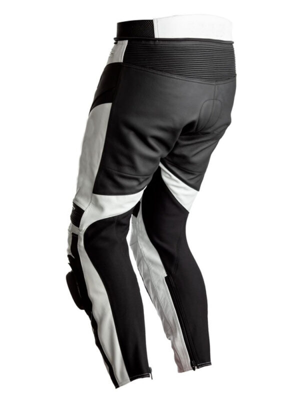 Motorcycle Rider Black And White Leather Pant - Image 2