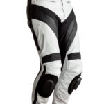 Motorcycle Rider Black And White Leather Pant