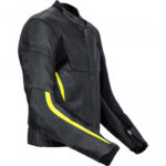 Motorcycle Sports Racing Leather Black And Yellow Jacket