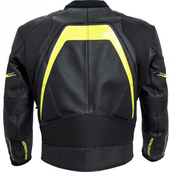 Motorcycle Sports Racing Leather Black And Yellow Jacket - Image 2
