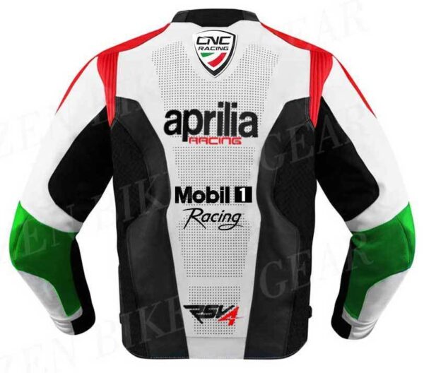 Aprilia Racing Motorcycle Leather Motorcycle Jacket - Image 2