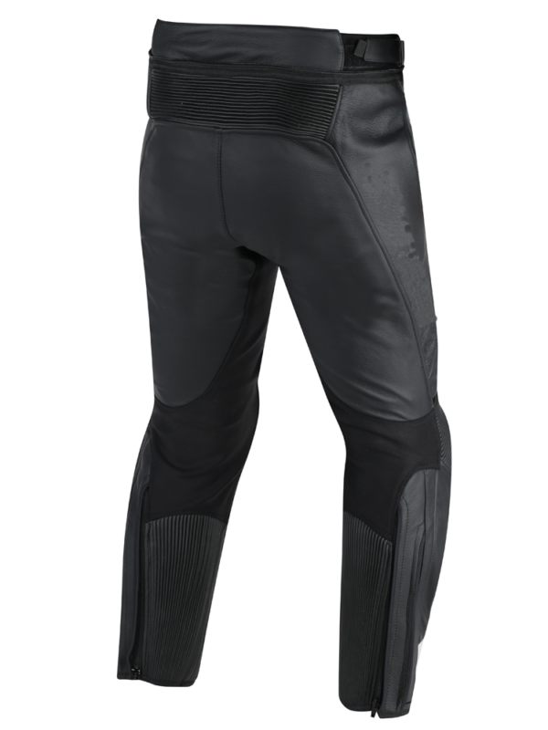 New Custom Black Leather Motorcycle Pant - Image 2