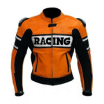 New Mens Custom Orange Racing Motorcycle Style Jackets