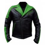 Ninja Black and Green Motorcycle racing Leather Jacket