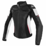 Racing Motorcycle Leather Black / White / Fuchsia Jacket