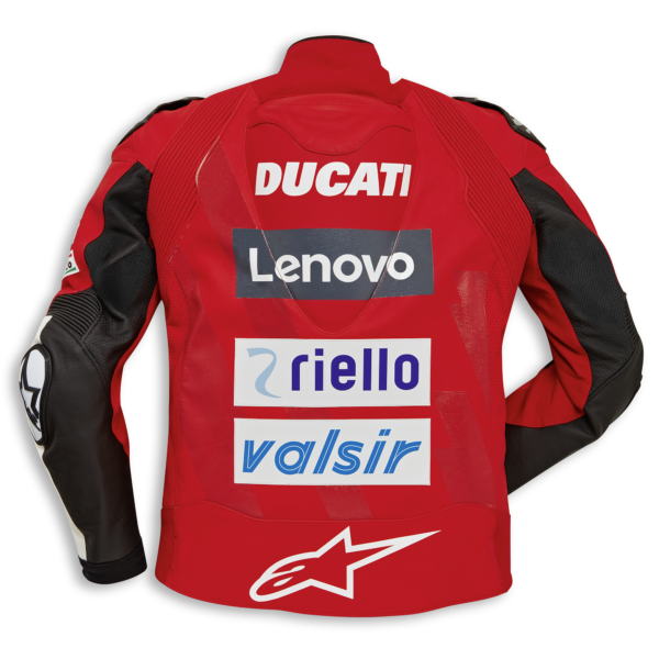 Red And White Ducati Team 19 - Leather jacket - Image 2