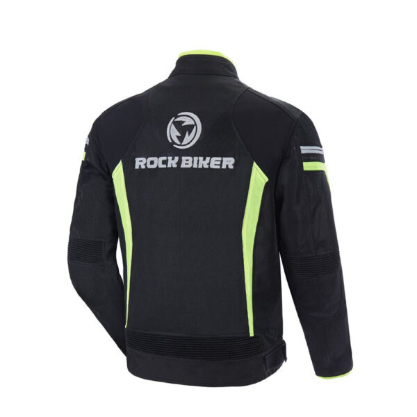 Rock Biker Green And Black Motorcycle Racing Armor Jacket - Image 2