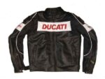 Ducati Black White And Red Leather Motorcycle Jacket - Image 2