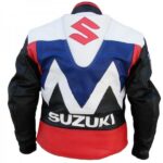 Suzuki Black Blue Racing Jacket with Safety Pads - Image 2