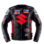 Suzuki Black Motorcycle Racing Leather Jacket