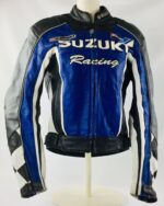 Suzuki Blue And White Racing Leather Jacket