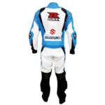 SUZUKI Branded Motorbike Three Tone Black Blue White Leather Suit - Image 3